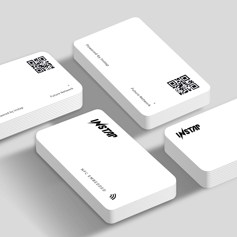 Instap Card, white, side view, company card, digital business card, web3, earn crypto, networking, ultimate connection solution