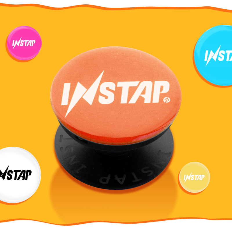 Instap Pop, main image, side view, popsocket, digital business card, web3, earn crypto, networking, ultimate connection solution