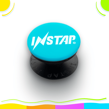 Instap Pop, blue, side view, popsocket, digital business card, web3, earn crypto, networking, ultimate connection solution