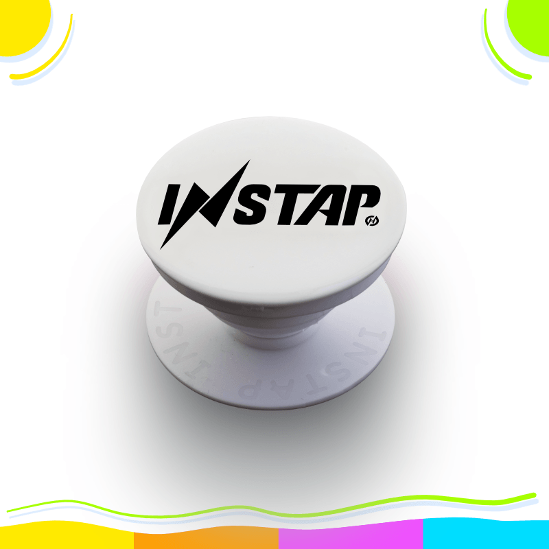 Instap Pop, white, side view, popsocket, digital business card, web3, earn crypto, networking, ultimate connection solution
