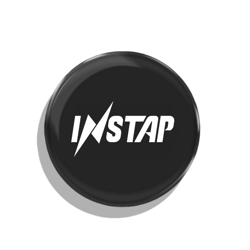Instap Sticker, front view, black, digital business card, web3, earn crypto, networking, ultimate connection solution