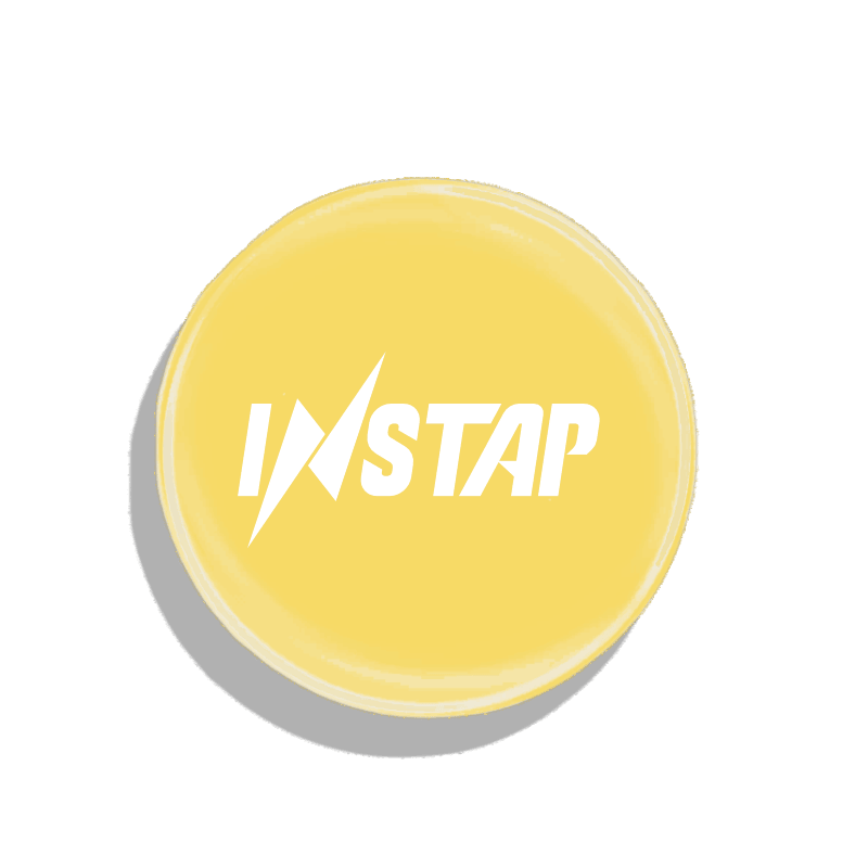 Instap Sticker, front view, yellow, digital business card, web3, earn crypto, networking, ultimate connection solution