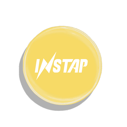 Instap Sticker, front view, yellow, digital business card, web3, earn crypto, networking, ultimate connection solution
