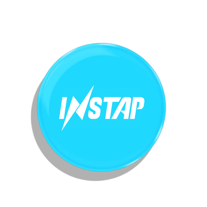 Instap Sticker, front view, blue, digital business card, web3, earn crypto, networking, ultimate connection solution